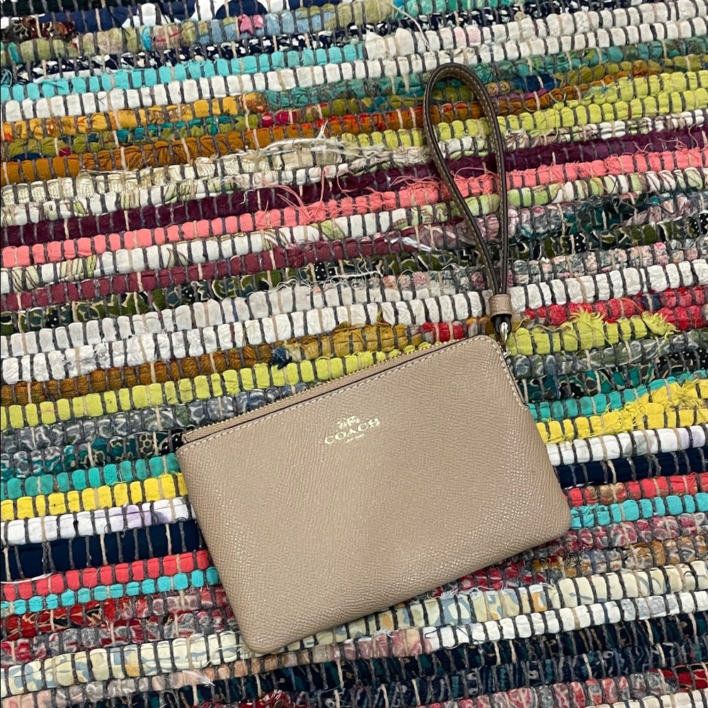 Coach Beige Wristlet